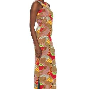 Pucci Colorful Checkered Full Length Dress